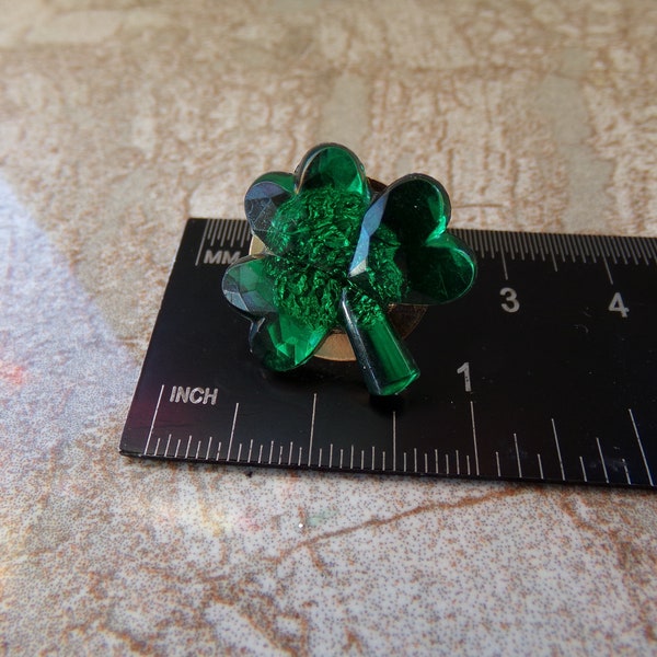 Green Glitter Shamrock Pin