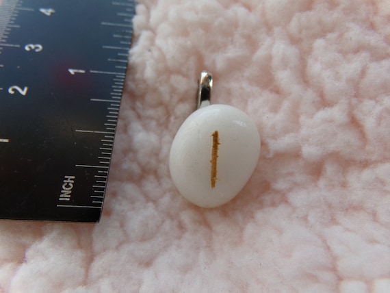 White Agate Isa/Is Rune Stone Pendant