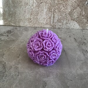 Lily of the Valley Scented Natural Soy Wax Rose Ball Handmade Candle
