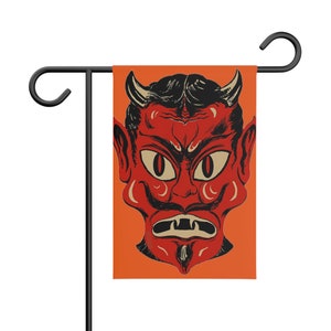 Vintage Devil Face Garden Banner