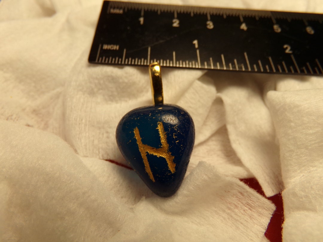 Blue Agate Hagalaz/haegl/hagal/haal Rune Stone Pendant - Etsy