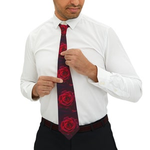 Romantic Red Rose Valentine&#39;s Necktie