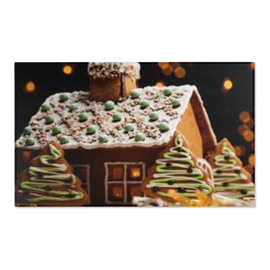 Green Gingerbread House Christmas Yuletide Area Rugs - Etsy