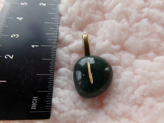 Bloodstone Isa/Is Rune Stone Pendant Crystal Witch Magick Shoppe