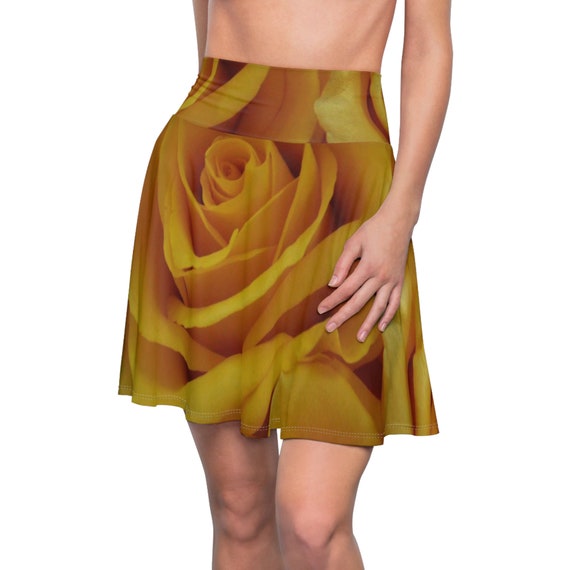 Yellow Rose Women's Skater Skirt (AOP)