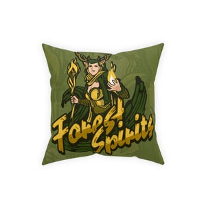 Broadcloth Pillow. Forest spirits