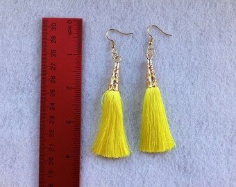 Cheerfully Yellow Tassel Earrings