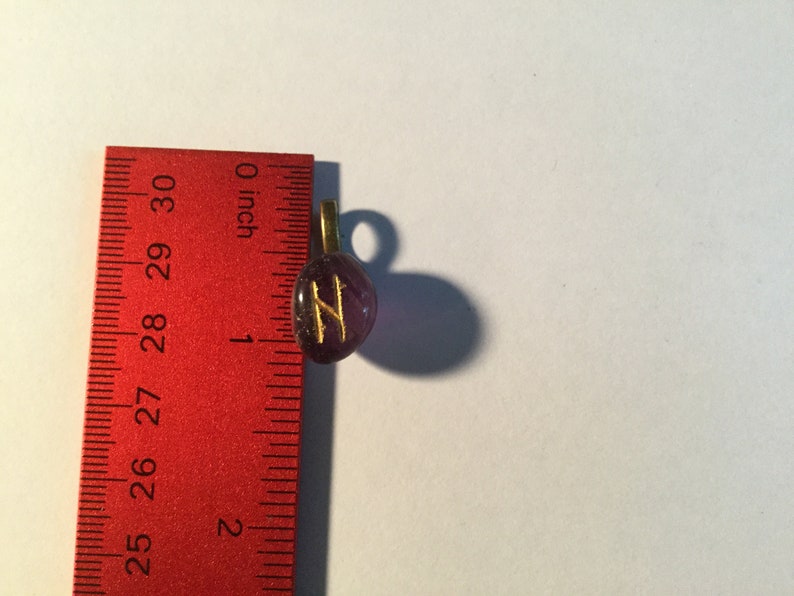 Haegl Hagalaz Genuine Amethyst Rune Stone Pendant