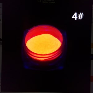 Luminous Pigment Powder Neon Colors Glow-In-The-Dark Dust For Fingernails UV Light Required with a Handmade Mystery Item