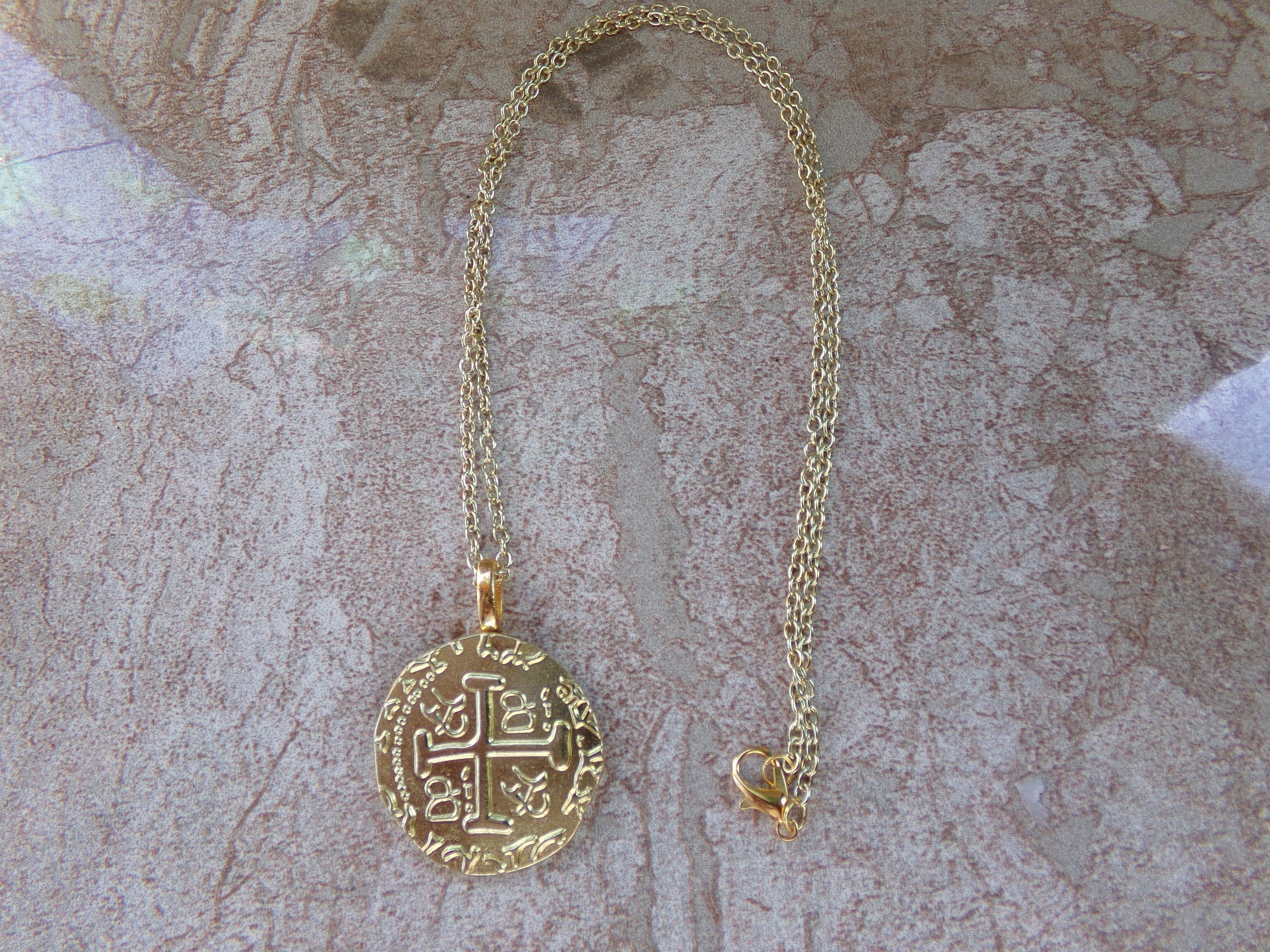 Gold Doubloon Necklace - Etsy