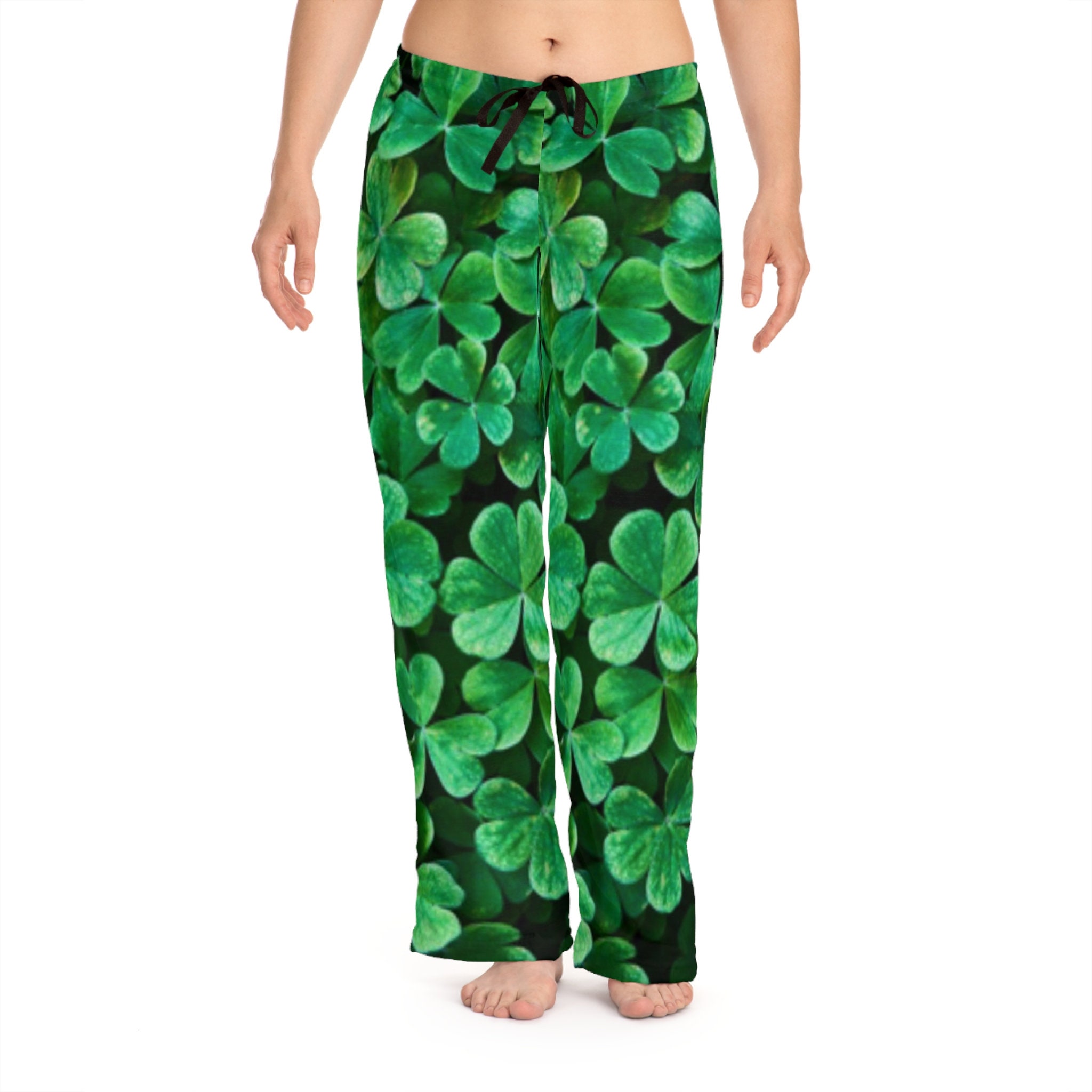 Shamrocks Clovers St. Patrick's Day Women's Pajama Pants (AOP)