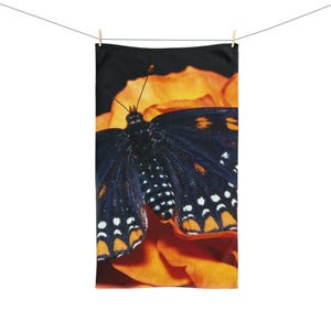 Vibrant Butterfly Hand Towel, Nature Decor, Kitchen Towel, Butterfly Gift, Eco-Friendly Towel, Home Essentials, Floral Towel