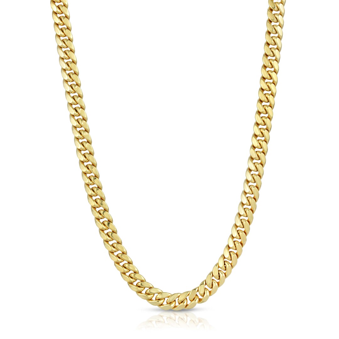 10K Gold Chains 6.5mm Hollow Miami Cuban Link 10K Gold Chains 10K Gold