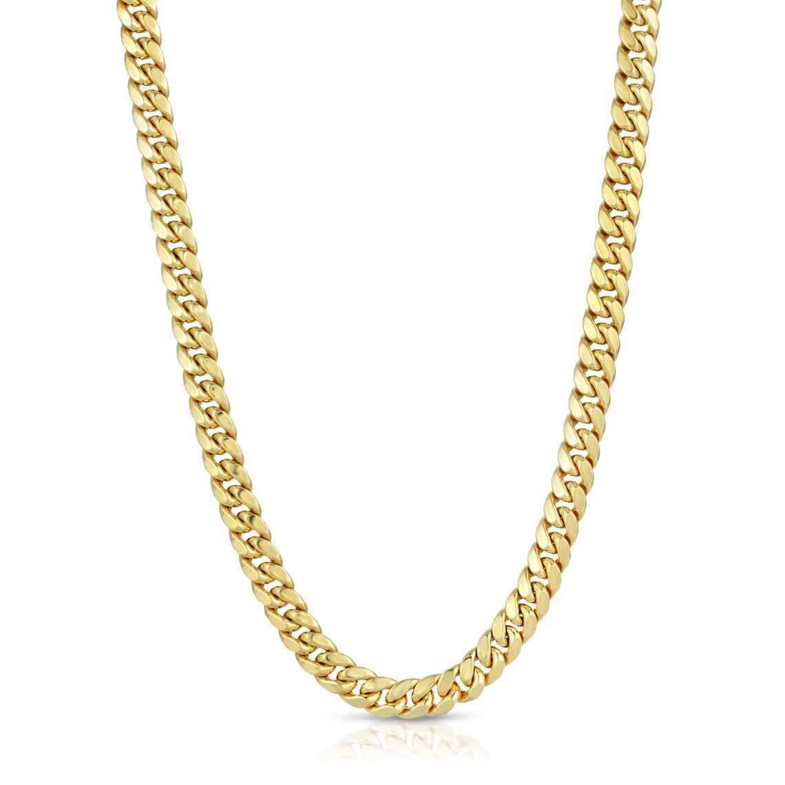 10K Gold Chains 6.5mm Hollow Miami Cuban Link 10K Gold Chains Etsy