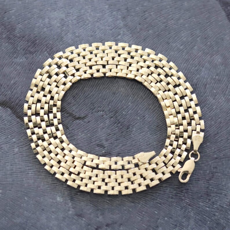 10K Gold Chains 5.0mm Semi Solid Rolex Link Style Chain 10K Etsy
