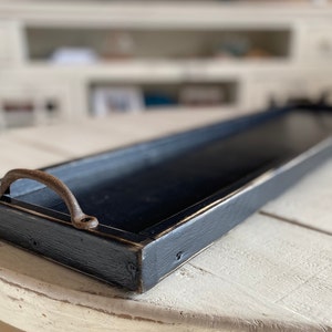 10.75" width x 2 to 6 feet - American Farmhouse Long Wood Tray for Table Centerpiece, Serving, Ottoman, Mantle, and Candles