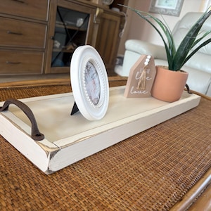 8.75" width x 2 to 6 feet - American Farmhouse Long Wood Tray for Table Centerpiece, Serving, Ottoman, Mantle, and Candles