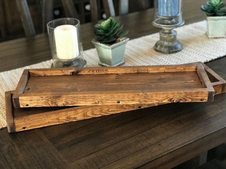 Rustic Farmhouse EXTRA Long Wood Tray for Table Centerpiece | Etsy