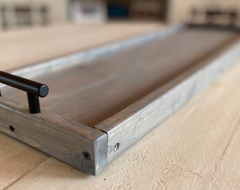 10.75&quot; width x 2 to 6 feet - Charcuterie Board, Long Serving Wood Tray, Rustic Modern Farmhouse