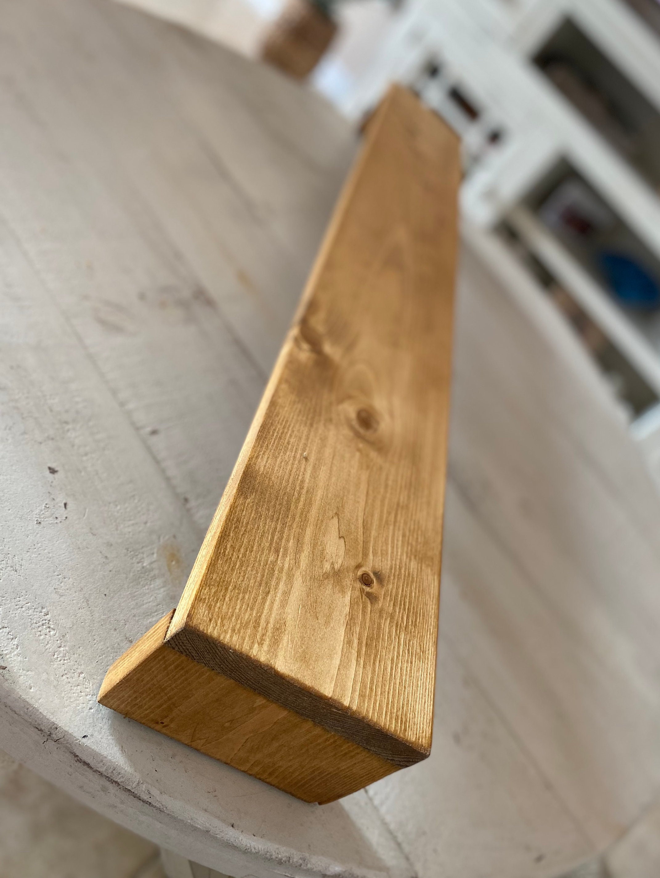 Rustic Pine Wood Window Valance: Farmhouse Style Cornice, Custom Sizes