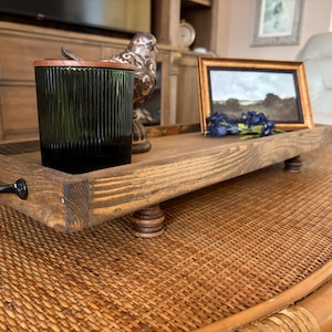 8.75" width x 2 to 6 feet - Rustic Farmhouse Long Wood Tray Riser Pedestal for Table Centerpiece, Serving, Ottoman, Mantle, and Candle