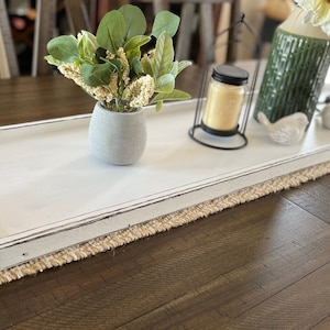 12.75" width x 2 to 6 feet - Rustic Farmhouse Long Wood Tray with Handles for Table Centerpiece, Serving, Ottoman, Mantle, and Candles