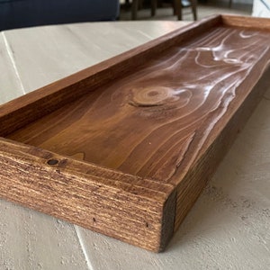 7&quot; width x 2 to 6 feet - Rustic Farmhouse Long Wood Tray for Table Centerpiece, Serving, Ottoman, Mantle, and Candles