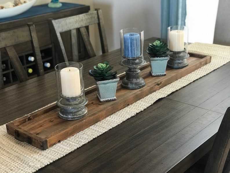 Rustic Farmhouse EXTRA Long Wood Tray With Handles for Table Etsy