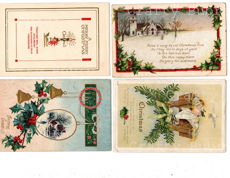 PRINTABLE Vintage Christmas Postcards Etsy