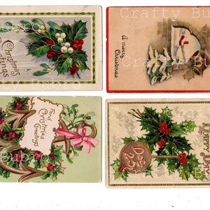Druckbare Vintage Weihnachtspostkarten