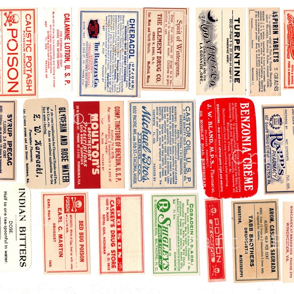 PRINTABLE Vintage Apothecary Labels Set 3