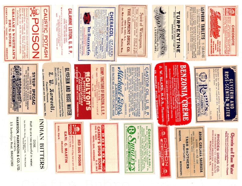 PRINTABLE Vintage Apothecary Labels Set 3 - Etsy
