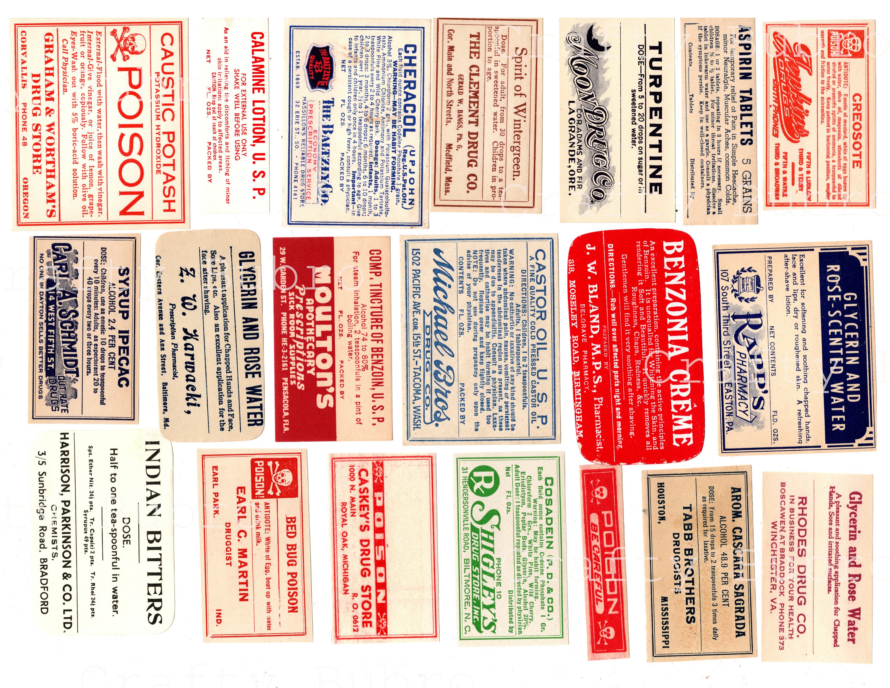 PRINTABLE Vintage Apothecary Labels Set 3