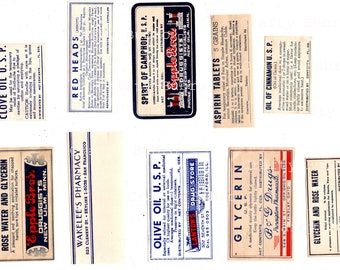 Vintage Apothecary Labels Digital Set 2