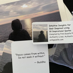 Cartes de citations d'affirmations intuitives pour l'âme quotidienne avec carte de voeux assortie