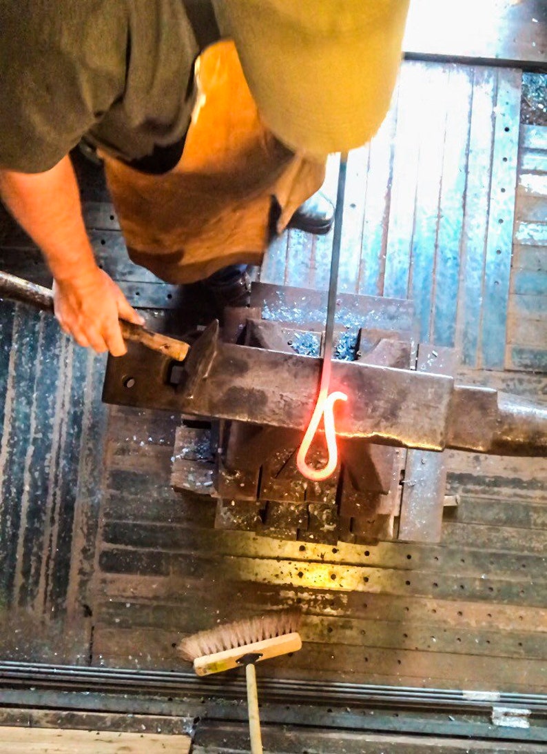 Blacksmith made fire poker and rake set Etsy