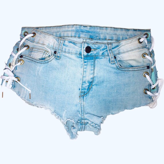 Denim Jeans Shorts Distressed - Etsy
