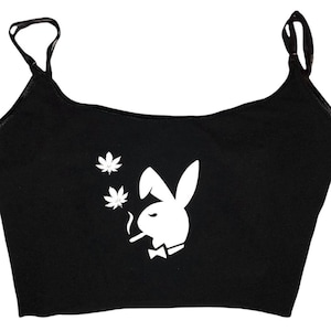 Stoner PB Bunny Smoking Joint Tank top Cami Stripper Crop Tops Pot Top