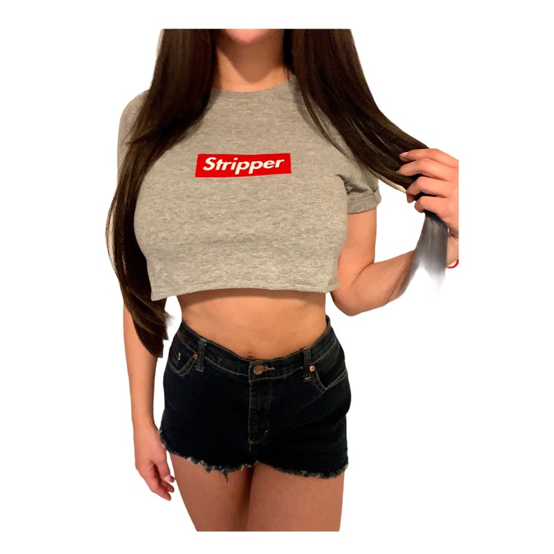 Supreme STRIPPER Crop Top Tee Cropped T-Shirt Boxy Crop | Etsy