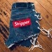 Strip by Evie Stripper Lace Up Denim Jeans Shorts, Distressed cut off shorts, Womens sexy hot pants 
