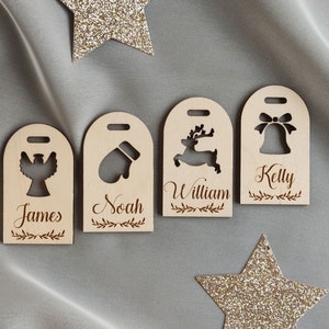 Personalizowane etykiety na prezenty, drewniane etykiety świąteczne, personalizowane etykiety na prezenty świąteczne, drewniane etykiety na prezenty