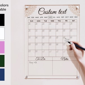 Vertical Acrylic Calendar | Personalized family calendar | Acrylic Wall Calendar | 2020 Calendar | Wall Mounted Planner | Dry Erase Board