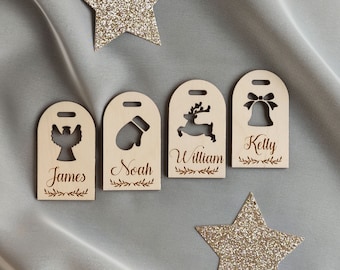 Personalised Gift Tags, Wooden Christmas Tags, Personalized Christmas Gift Tags, Wood Gift Tags