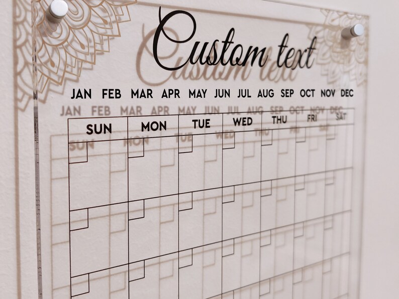 Vertical Acrylic Calendar Personalized Family Calendar Etsy
