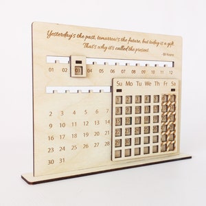 Custom Wooden Perpetual Desk Calendar New Year Gift With Personalized