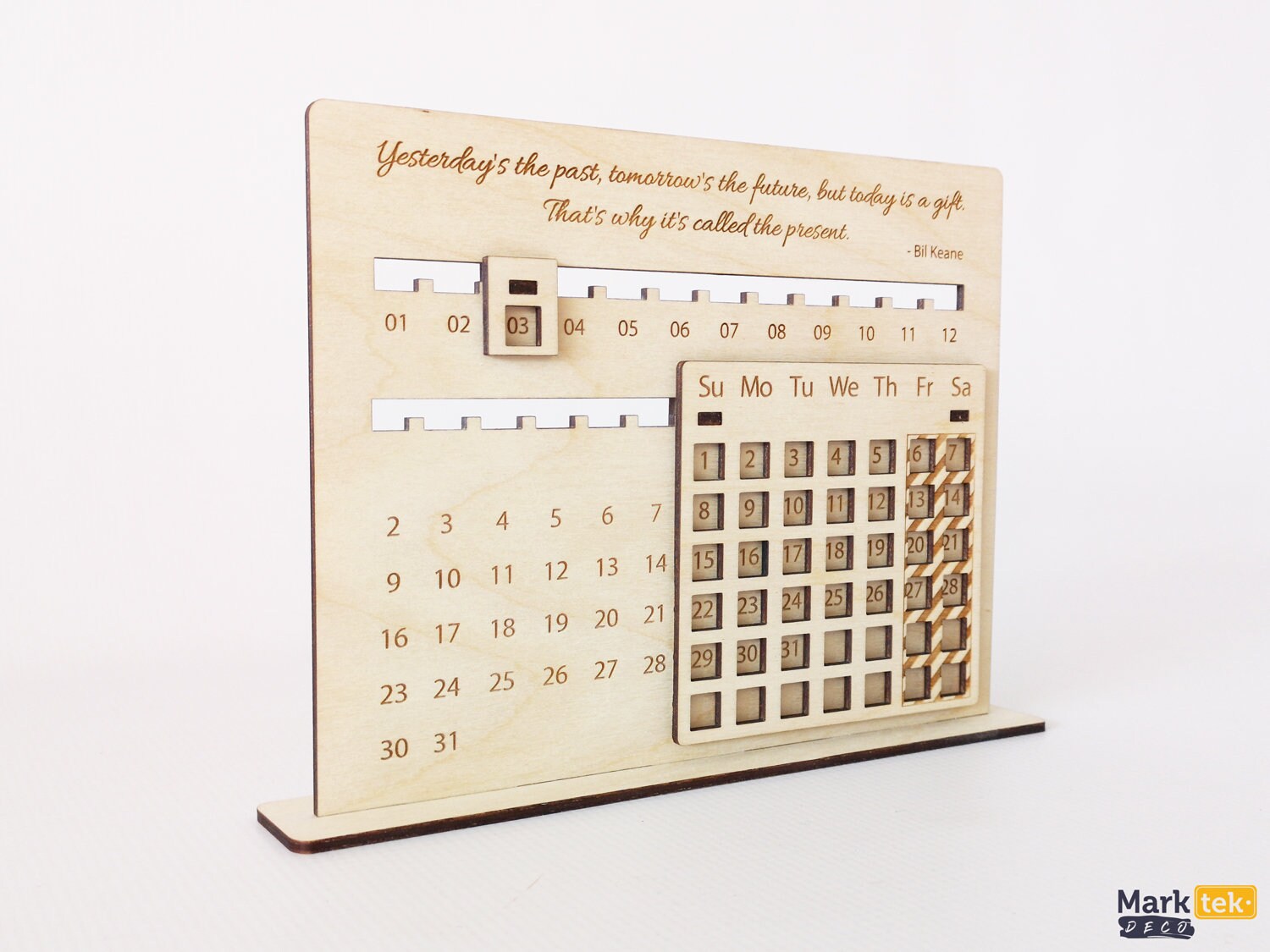 Custom Wooden Perpetual Desk Calendar. New Year Gift With Etsy