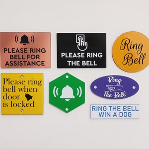 &quot;Personalisierte Gravierte &quot;&quot;PLEASE RING BELL&quot;&quot; Türschild, Wandtafel, Small Business Home Office, selbstklebende Plakette, Türklingel Sicherheitsschild.&quot;