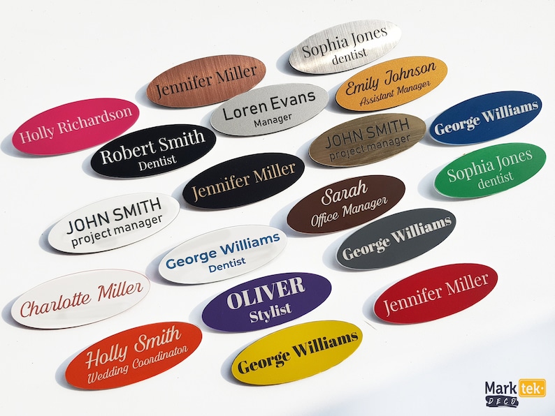 Personalized Plastic Name Badge With Pin or Attachment Etsy