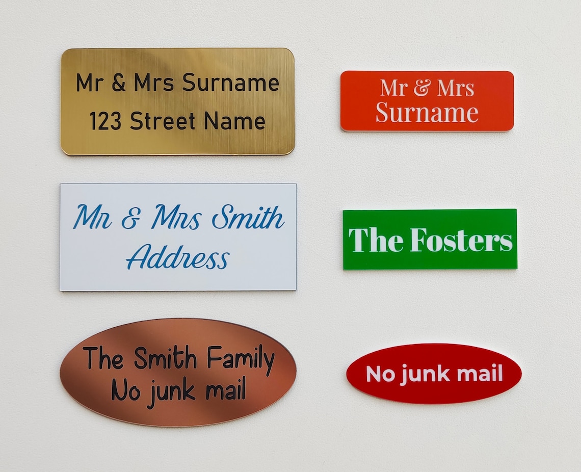 Personalized Name Plate for Mailbox Custom engraved name Etsy