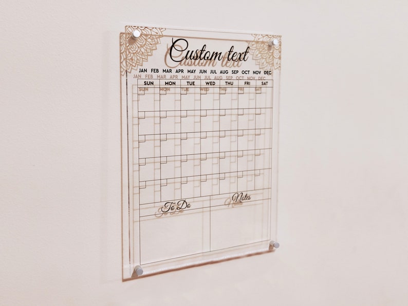 Vertical Acrylic Calendar Personalized Family Calendar Etsy